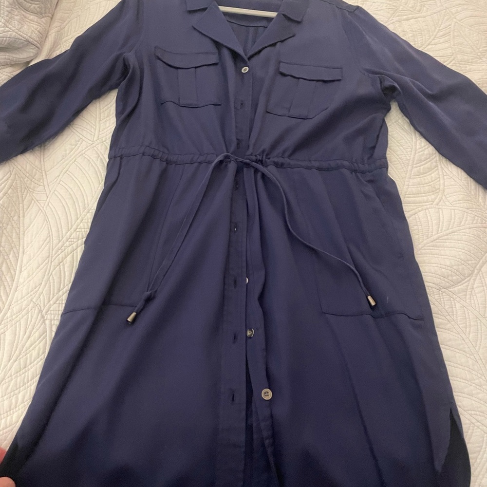 French Connection Dark Blue Long Sleeve Dress